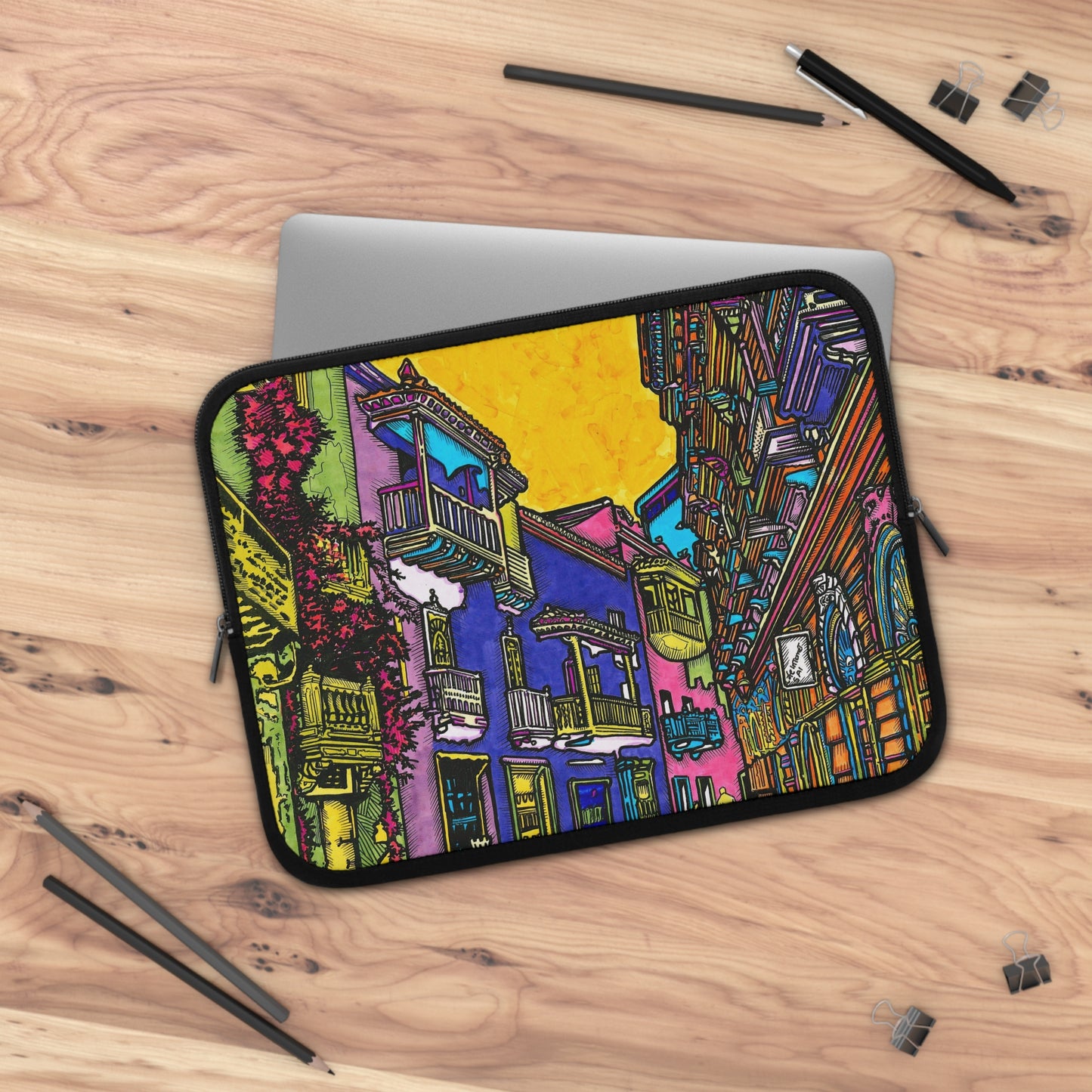 "Cartagena de Indias: Calle del Sargento Mayor" Funda para portátil