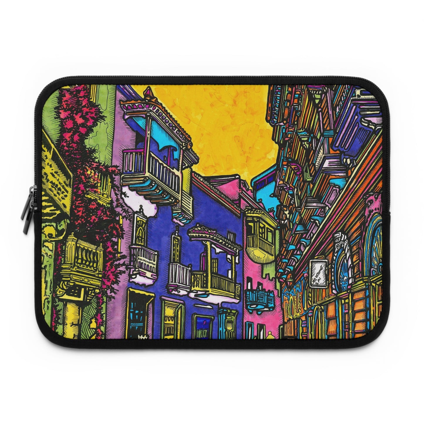 "Cartagena de Indias: Calle del Sargento Mayor" Funda para portátil